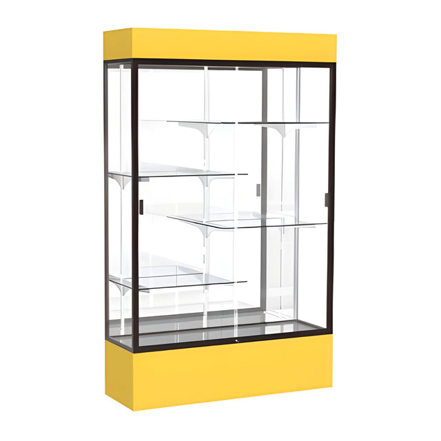 Spirit Goldenrod Display Case (Lighted), Mirror Back w/ Dark Bronze aluminum frame finish, 80"H x 48"W x 16"D