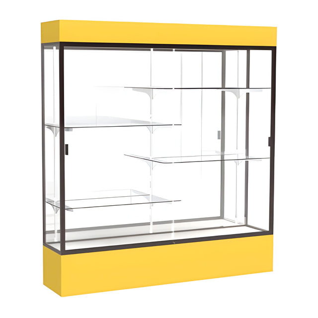 Spirit Goldenrod Display Case (Lighted), Mirror Back w/ Dark Bronze aluminum frame finish, 80"H x 72"W x 16"D