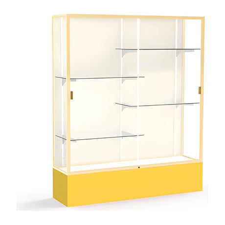 Spirit Goldenrod Display Case (Unighted), Plaque Fabric Back w/ Champagne aluminum frame finish, 72"H x 60"W x 16"D