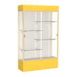 Spirit Goldenrod Display Case (Lighted), Plaque Fabric Back w/ Champagne aluminum frame finish, 80"H x 48"W x 16"D