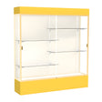 Spirit Goldenrod Display Case (Lighted), Plaque Fabric Back w/ Champagne aluminum frame finish, 80"H x 72"W x 16"D