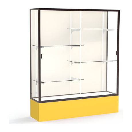 Spirit Goldenrod Display Case (Unighted), Plaque Fabric Back w/ Dark Bronze aluminum frame finish, 72"H x 60"W x 16"D