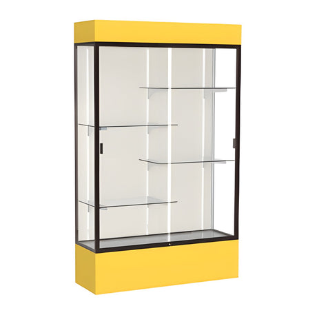 Spirit Goldenrod Display Case (Lighted), Plaque Fabric Back w/ Dark Bronze aluminum frame finish, 80"H x 48"W x 16"D