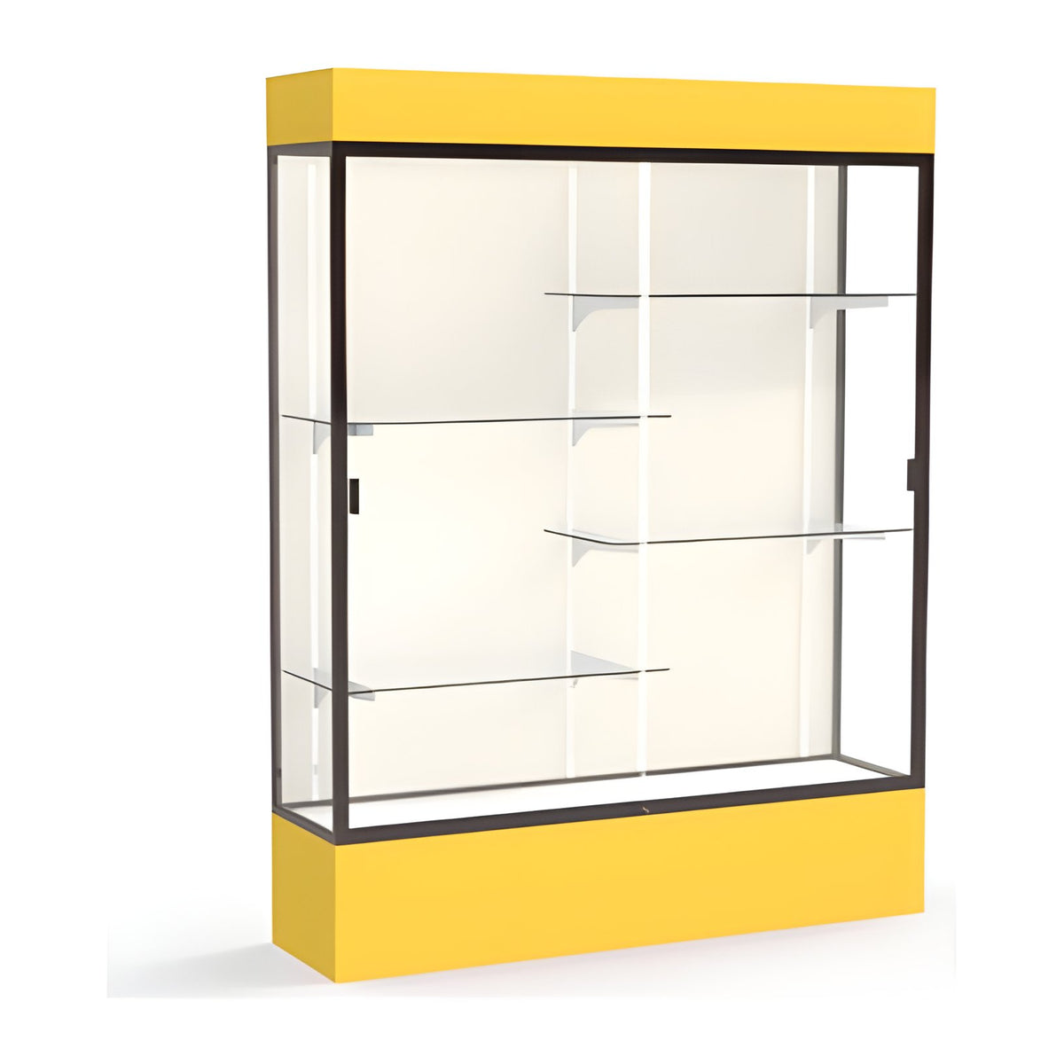 Spirit Goldenrod Display Case (Lighted), Plaque Fabric Back w/ Dark Bronze aluminum frame finish, 80"H x 60"W x 16"D