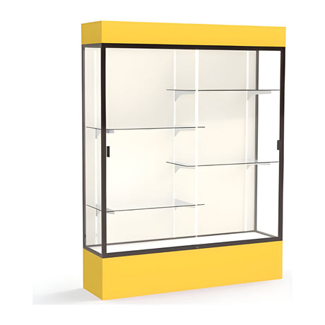 Spirit Goldenrod Display Case (Lighted), Plaque Fabric Back w/ Dark Bronze aluminum frame finish, 80"H x 60"W x 16"D