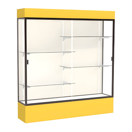 Spirit Goldenrod Display Case (Lighted), Plaque Fabric Back w/ Dark Bronze aluminum frame finish, 80"H x 72"W x 16"D