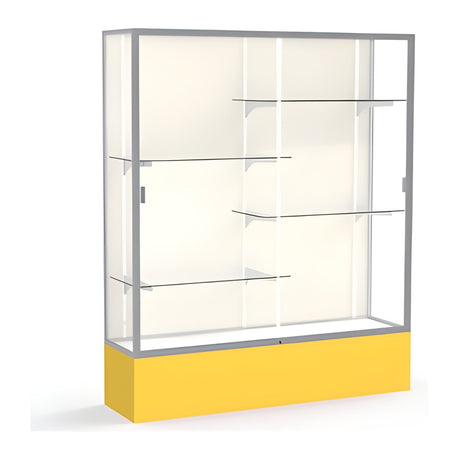 Spirit Goldenrod Display Case (Unighted), Plaque Fabric Back w/ Satin Natural aluminum frame finish, 72"H x 60"W x 16"D