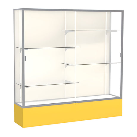 Spirit Goldenrod Display Case (Unighted), Plaque Fabric Back w/ Satin Natural aluminum frame finish, 72"H x 72"W x 16"D