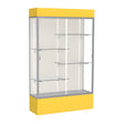 Spirit Goldenrod Display Case (Lighted), Plaque Fabric Back w/ Satin Natural aluminum frame finish, 80"H x 48"W x 16"D