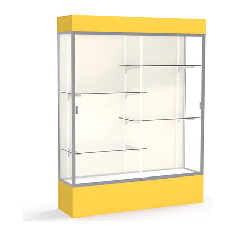 Spirit Goldenrod Display Case (Lighted), Plaque Fabric Back w/ Satin Natural aluminum frame finish, 80"H x 60"W x 16"D