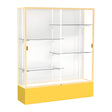 Spirit Goldenrod Display Case (Unighted), White Laminate Back w/ Champagne aluminum frame finish, 72"H x 60"W x 16"D
