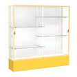 Spirit Goldenrod Display Case (Unighted), White Laminate Back w/ Champagne aluminum frame finish, 72"H x 72"W x 16"D