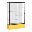 Spirit Goldenrod Display Case (Unighted), White Laminate Back w/ Dark Bronze aluminum frame finish, 72"H x 48"W x 16"D
