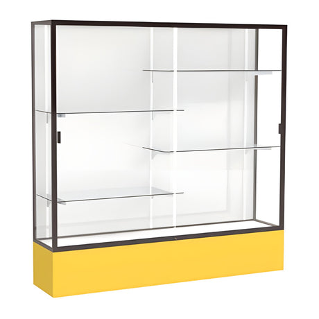 Spirit Goldenrod Display Case (Unighted), White Laminate Back w/ Dark Bronze aluminum frame finish, 72"H x 72"W x 16"D
