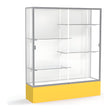 Spirit Goldenrod Display Case (Unighted), White Laminate Back w/ Satin Natural aluminum frame finish, 72"H x 60"W x 16"D