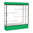 Spirit Kelly Green Display Case (Lighted), Mirror Back w/ Dark Bronze aluminum frame finish, 80"H x 72"W x 16"D