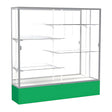 Spirit Kelly Green Display Case (Unighted), Mirror Back w/ Satin Natural aluminum frame finish, 72"H x 72"W x 16"D