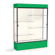 Spirit Kelly Green Display Case (Lighted), Plaque Fabric Back w/ Dark Bronze aluminum frame finish, 80"H x 60"W x 16"D