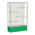 Spirit Kelly Green Display Case (Unighted), Plaque Fabric Back w/ Satin Natural aluminum frame finish, 72"H x 48"W x 16"D