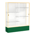 Spirit Kelly Green Display Case (Unighted), White Laminate Back w/ Dark Bronze aluminum frame finish, 72"H x 60"W x 16"D