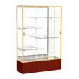 Spirit Maroon Display Case (Unighted), Mirror Back w/ Champagne aluminum frame finish, 72"H x 48"W x 16"D