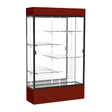 Spirit Maroon Display Case (Lighted), Mirror Back w/ Dark Bronze aluminum frame finish, 80"H x 48"W x 16"D