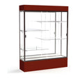 Spirit Maroon Display Case (Lighted), Mirror Back w/ Dark Bronze aluminum frame finish, 80"H x 60"W x 16"D