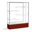 Spirit Maroon Display Case (Unighted), Mirror Back w/ Satin Natural aluminum frame finish, 72"H x 60"W x 16"D
