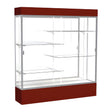 Spirit Maroon Display Case (Lighted), Mirror Back w/ Satin Natural aluminum frame finish, 80"H x 72"W x 16"D