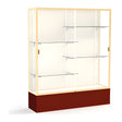Spirit Maroon Display Case (Unighted), Plaque Fabric Back w/ Champagne aluminum frame finish, 72"H x 60"W x 16"D