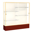 Spirit Maroon Display Case (Unighted), Plaque Fabric Back w/ Champagne aluminum frame finish, 72"H x 72"W x 16"D