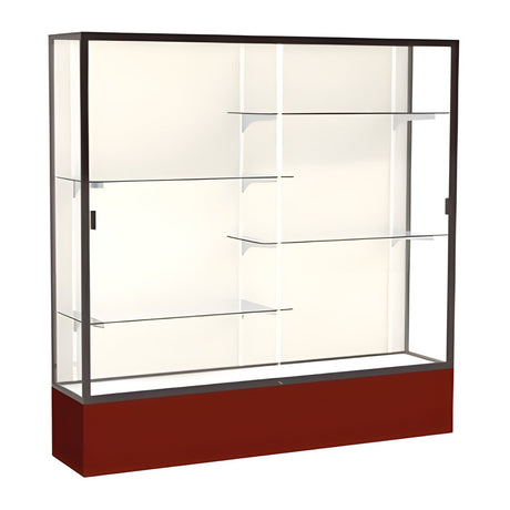 Spirit Maroon Display Case (Unighted), Plaque Fabric Back w/ Dark Bronze aluminum frame finish, 72"H x 72"W x 16"D