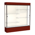 Spirit Maroon Display Case (Lighted), Plaque Fabric Back w/ Dark Bronze aluminum frame finish, 80"H x 72"W x 16"D