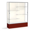 Spirit Maroon Display Case (Unighted), Plaque Fabric Back w/ Satin Natural aluminum frame finish, 72"H x 60"W x 16"D