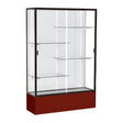 Spirit Maroon Display Case (Unighted), White Laminate Back w/ Dark Bronze aluminum frame finish, 72"H x 48"W x 16"D