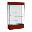 Spirit Maroon Display Case (Lighted), White Laminate Back w/ Dark Bronze aluminum frame finish, 80"H x 48"W x 16"D