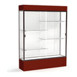 Spirit Maroon Display Case (Lighted), White Laminate Back w/ Dark Bronze aluminum frame finish, 80"H x 60"W x 16"D