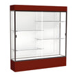 Spirit Maroon Display Case (Lighted), White Laminate Back w/ Dark Bronze aluminum frame finish, 80"H x 72"W x 16"D