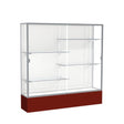 Spirit Maroon Display Case (Unighted), White Laminate Back w/ Satin Natural aluminum frame finish, 72"H x 72"W x 16"D