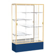 Spirit Navy Display Case (Unighted), Mirror Back w/ Champagne aluminum frame finish, 72"H x 48"W x 16"D