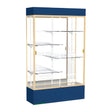 Spirit Navy Display Case (Lighted), Mirror Back w/ Champagne aluminum frame finish, 80"H x 48"W x 16"D