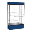 Spirit Navy Display Case (Lighted), Mirror Back w/ Dark Bronze aluminum frame finish, 80"H x 48"W x 16"D