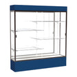 Spirit Navy Display Case (Lighted), Mirror Back w/ Dark Bronze aluminum frame finish, 80"H x 72"W x 16"D