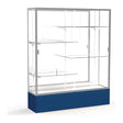 Spirit Navy Display Case (Unighted), Mirror Back w/ Satin Natural aluminum frame finish, 72"H x 60"W x 16"D