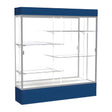 Spirit Navy Display Case (Lighted), Mirror Back w/ Satin Natural aluminum frame finish, 80"H x 72"W x 16"D