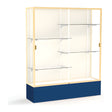 Spirit Navy Display Case (Unighted), Plaque Fabric Back w/ Champagne aluminum frame finish, 72"H x 60"W x 16"D