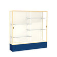 Spirit Navy Display Case (Unighted), Plaque Fabric Back w/ Champagne aluminum frame finish, 72"H x 72"W x 16"D