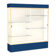 Spirit Navy Display Case (Lighted), Plaque Fabric Back w/ Champagne aluminum frame finish, 80"H x 72"W x 16"D