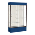 Spirit Navy Display Case (Lighted), Plaque Fabric Back w/ Dark Bronze aluminum frame finish, 80"H x 48"W x 16"D