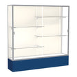 Spirit Navy Display Case (Unighted), Plaque Fabric Back w/ Satin Natural aluminum frame finish, 72"H x 72"W x 16"D